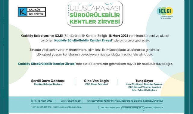 Uluslararası Sürdürülebilir Kentler Zirvesi 18 Mart&#039;ta Kadıköy&#039;de