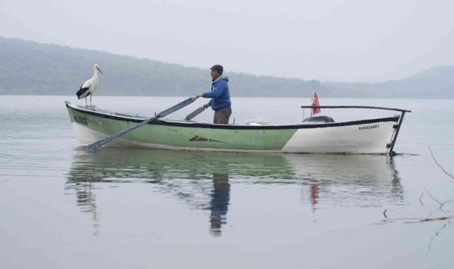Yaren Leylek ve balıkçı Adem Amca bir kez daha buluştu