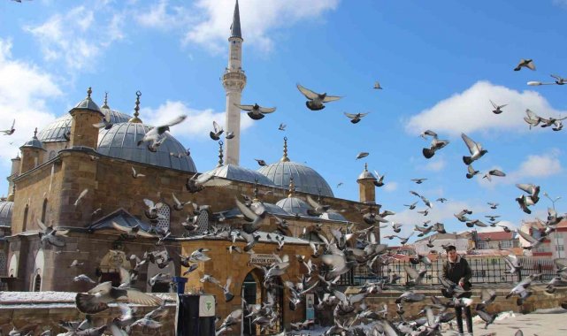 Yozgat esnafının ilk müşterileri güvercinler oluyor