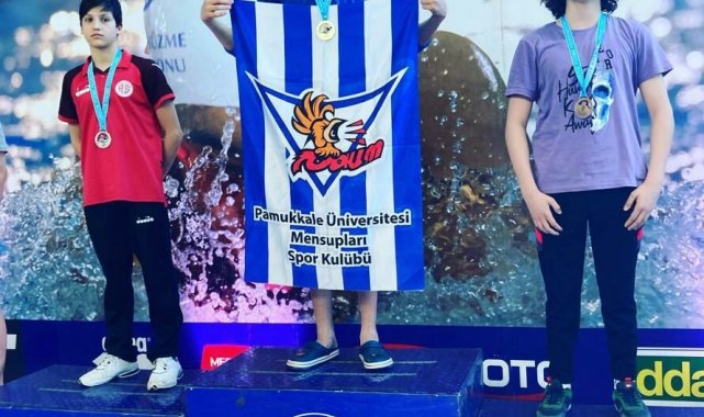 14 yaşındaki genç yüzücü Türkiye şampiyonluğuna kulaç attı