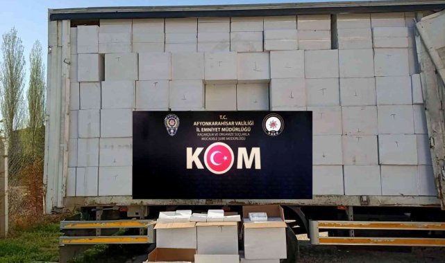 Afyonkarahisar'da 6 milyon 740 bin adet boş makaron ele geçirildi