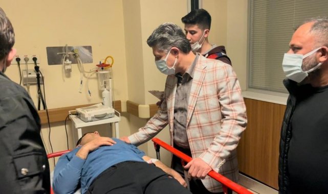 AK Parti&#039;li Özkan ve Başkan Tulup&#039;tan kazada yaralanan işçilere ziyaret