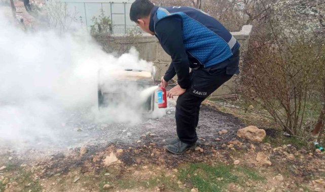 Akşehir&#039;de zabıta ekipleri orman yangınını önledi