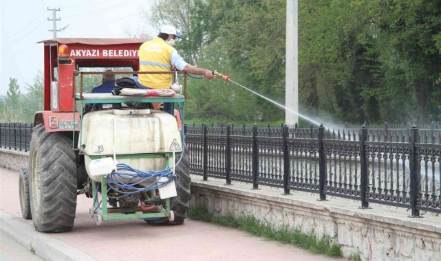 Akyazı&#039;da cadde ve sokaklar ilaçlanıyor