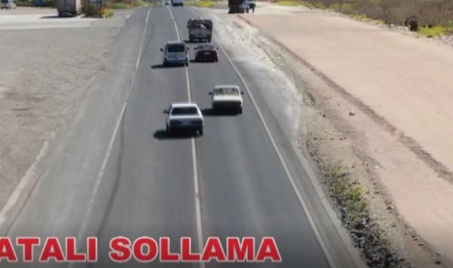 Araçların hatalı sollama ve kırmızı ışık ihlal anları kamerada