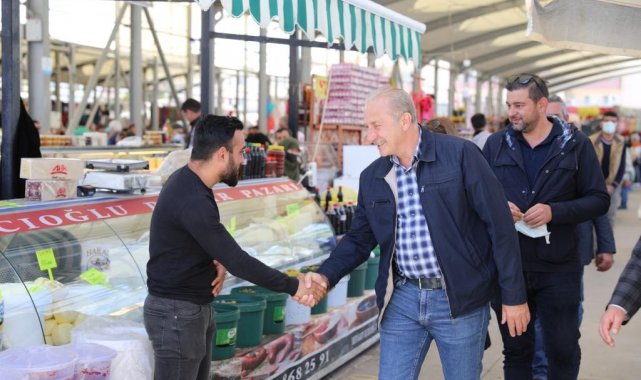 Başkan Atabay, pazar esnafını ziyaret etti