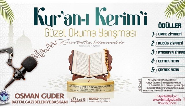 Battalgazi'de umre ödüllü Kur'an-ı Kerim okuma yarışması
