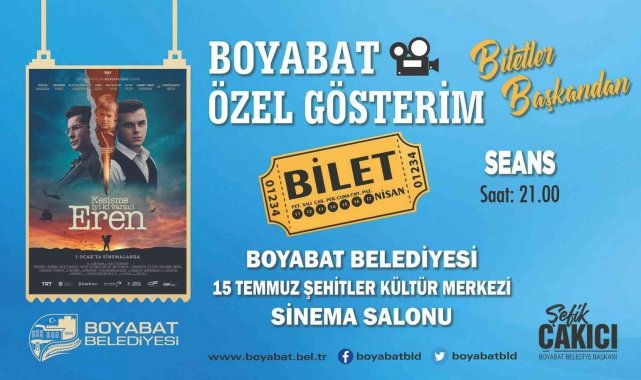 Boyabat'ta kamu personeline 'Kesişme: İyi Ki Varsın Eren' filmi ücretsiz
