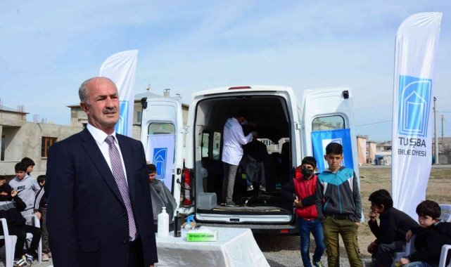 Çocukların bayram tıraşı Tuşba Belediyesinden