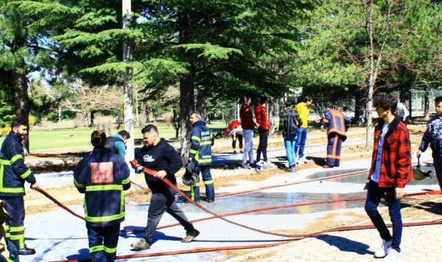 DPÜ KTBMYO'da yangın tatbikatı