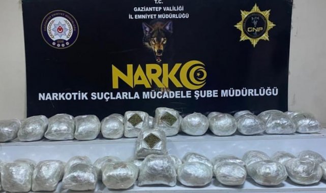 Gaziantep'te 28 kilo esrar ele geçirildi