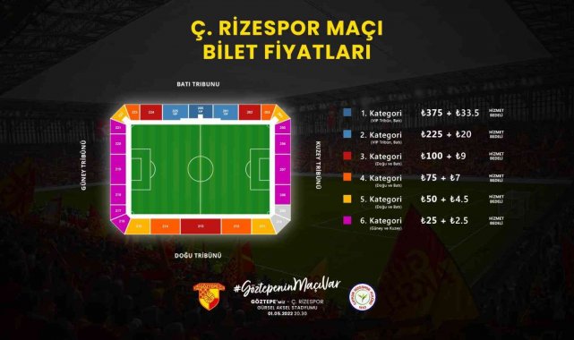 Göztepe - Çaykur Rizespor maçının biletleri satışta