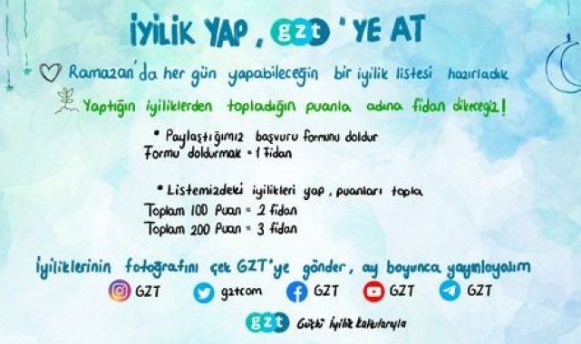 GZT'den Ramazan'da doğa için iyilik hareketi