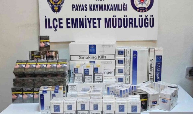 Hatay'da durdurulan otomobilden kaçak sigara çıktı