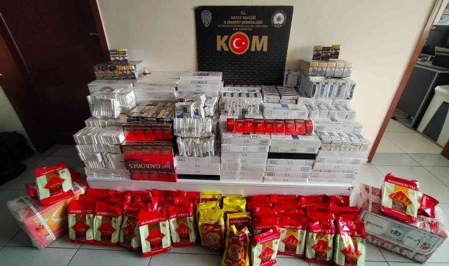Hatay'da kaçak sigara ve çay operasyonu