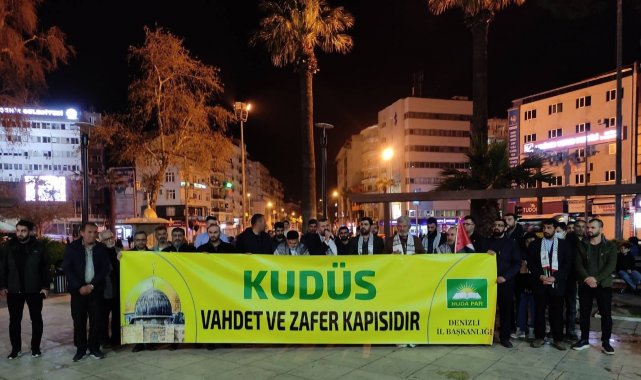 İsrail'in Mescid-i Aksa'ya yönelik çirkin saldırısı Denizli'de protesto edildi