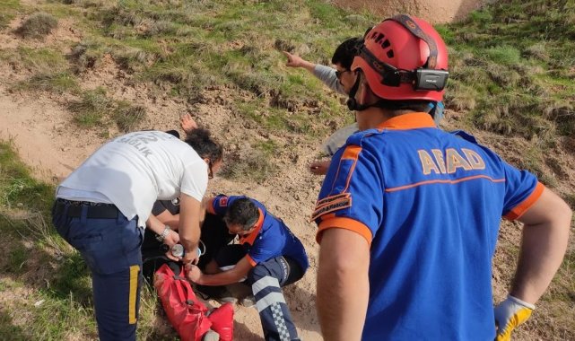 Kaadokya'da mahsur kalan turist kurtarıldı