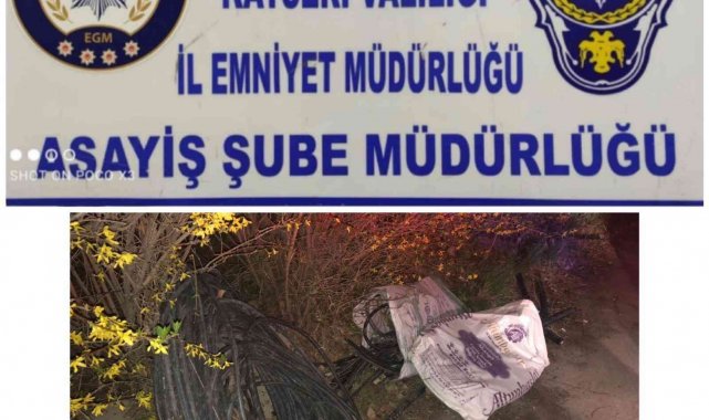 Kablo hırsızı yakalandı