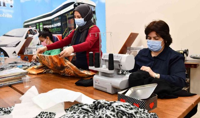 Kadınlar belde evleri ile üretirken sosyalleşiyor
