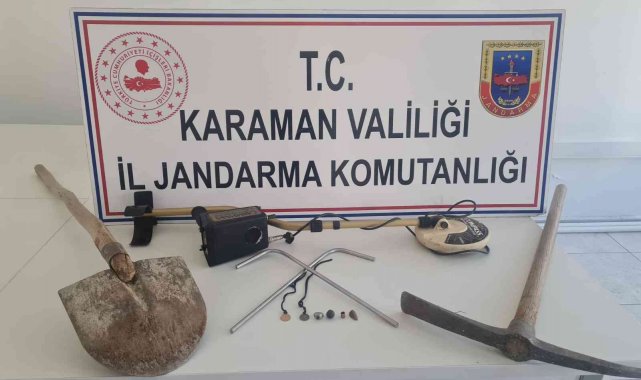 Karaman'da kaçak kazı yapan kişi yakalandı