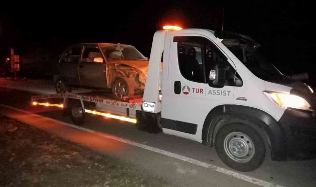 Karayoluna çıkan yaban domuzları kazalara davetiye çıkardı