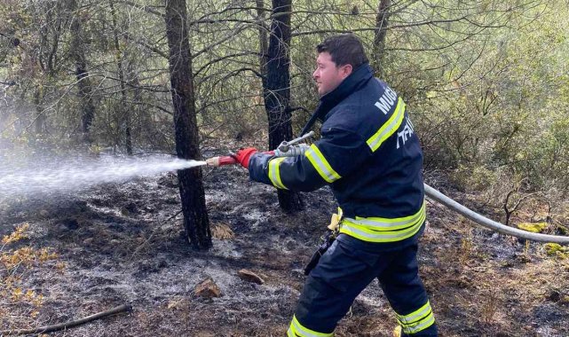 Kavaklıdere İtfaiye Amirliği orman yangınına müdahale etti