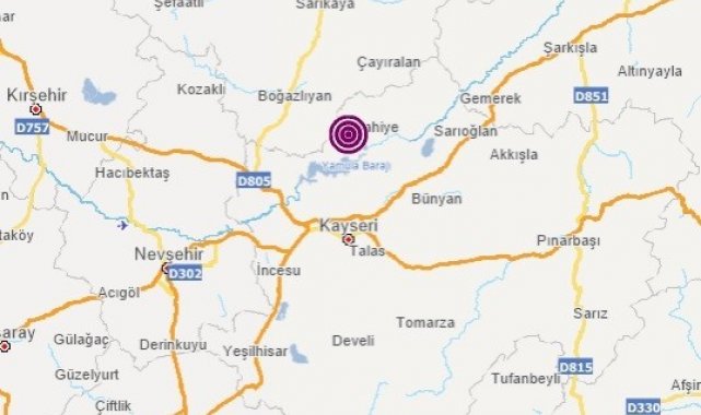 Kayseri&#039;de deprem