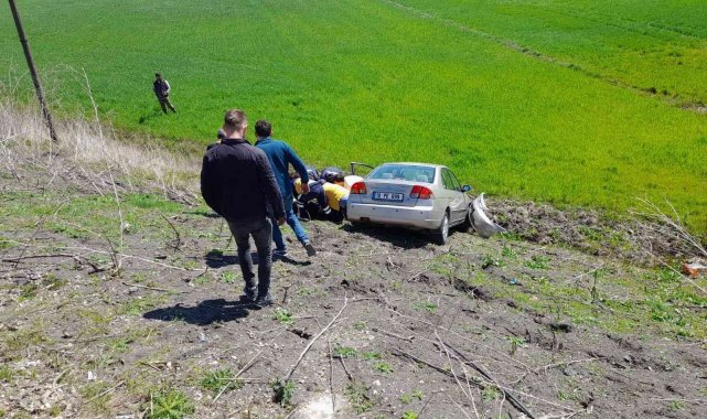 Kontrolsüz yola çıkan sürücü uçuruma yuvarlandı