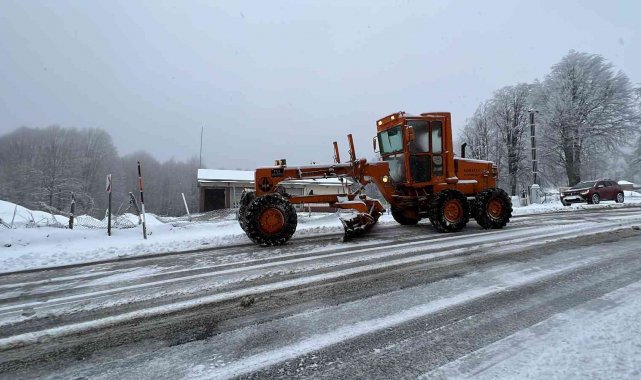 Kütahya Domaniç'te kar yağışı etkili oldu