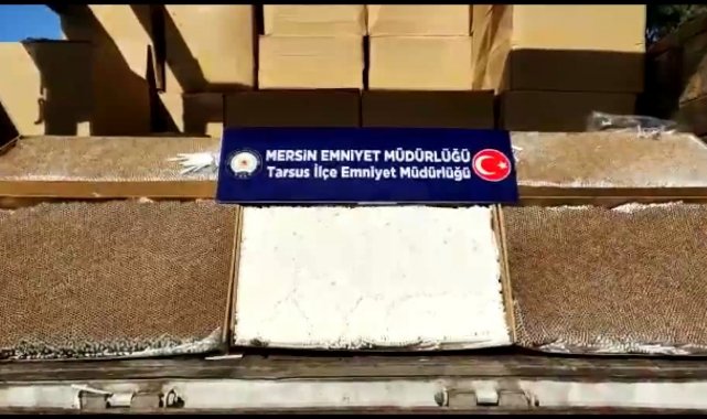 Mersin'de 5 milyon adet dolu makaron ele geçirildi
