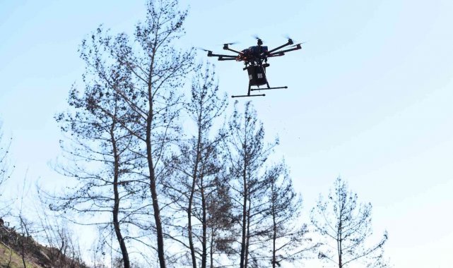 Muratpaşa, Manavgat&#039;ta drone ile 15 kilogram tohum attı