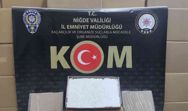 Niğde'de 4 buçuk milyon adet kaçak Makaron ele geçirildi