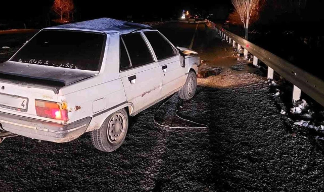 Otomobilin çarptığı at telef oldu, üzerindeki binici yaralandı