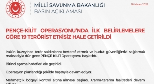 Pençe-Kilit Operasyonu'nda 19 terörist etkisiz hale getirildi