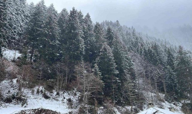 Rize'nin yüksek kesimleri Nisan ayında beyaza büründü