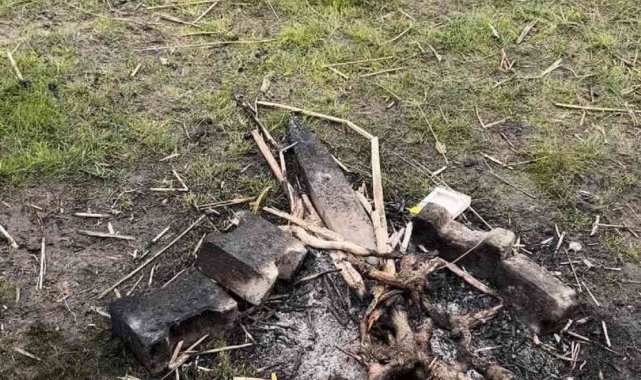 Şehir magandaları piknik masasını yaktı