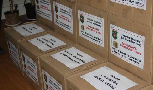 Şehitlerin isimleri yazılı kumanyalar ihtiyaç sahiplerine ulaştırıldı