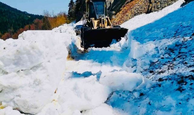 Sinop'ta kar nedeniyle kapalı olan köy yolu ulaşıma açıldı