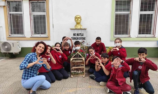 TEMA'lı öğrenciler "Böcek Oteli" yaptı