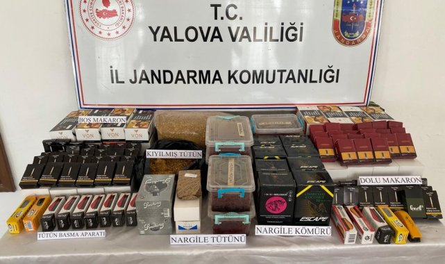 Yalova'da jandarmadan kaçak sigara operasyonu