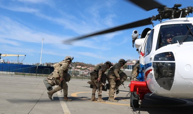 Zonguldak'ta trafik havadan denetlendi