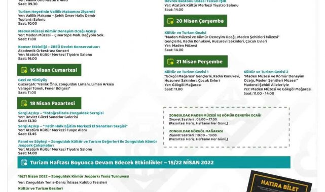 Zonguldak'ta Turizm Haftası etkinliklerle kutlanacak