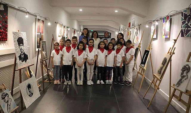 100 minik öğrenciden 100 Atatürk eseri