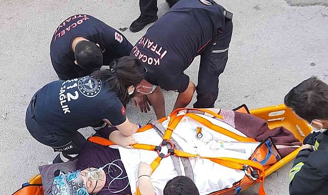 200 kiloluk hasta eve vinçle taşındı