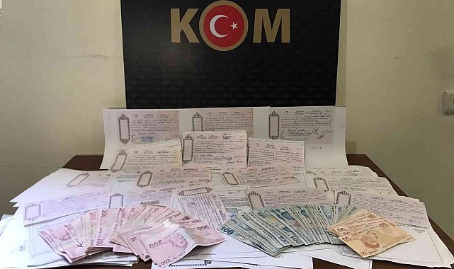 65 adet senet ve 26 bin TL parayla yakalandı