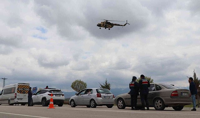 Aksaray jandarmadan hava destekli denetim