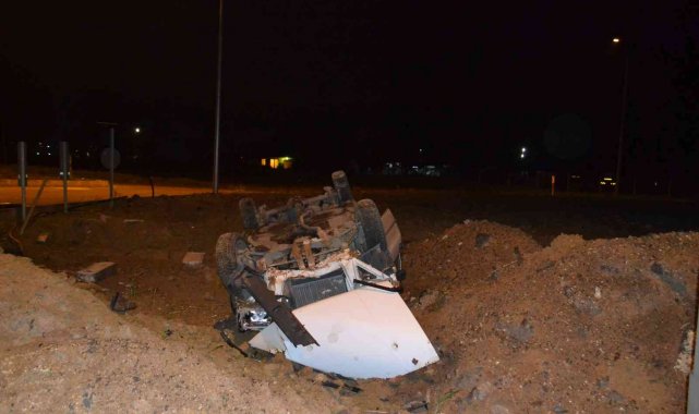 Alkollü sürücü takla atan otomobilden burnu bile kanamadan çıktı