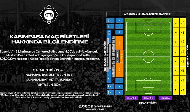 Altay - Kasımpaşa maçının biletleri satışta