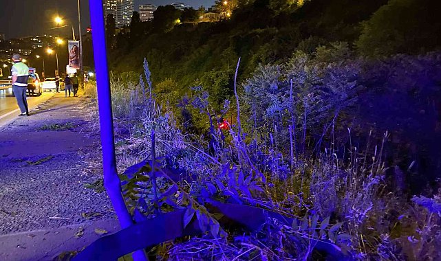 Beşiktaş'ta lüks araç şarampole uçtu: 2 yaralı