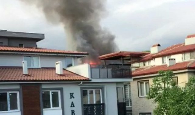 Çatı yangını paniğe neden oldu